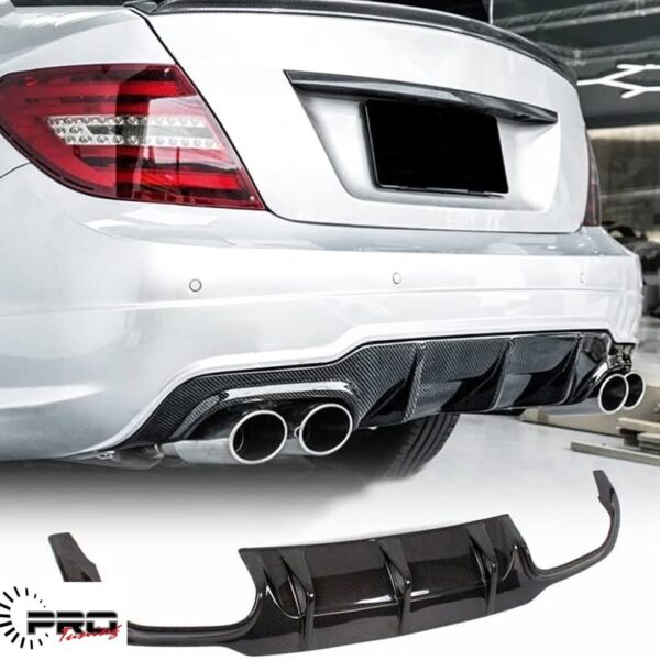 Bodykit Mercedes W204 Rear Diffuser With Exhaust Tips - AMG Bumper