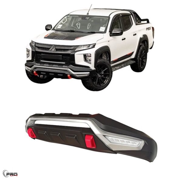Second image of Mitsubishi Triton Front Bumper Lips with LED 2020 - 2024