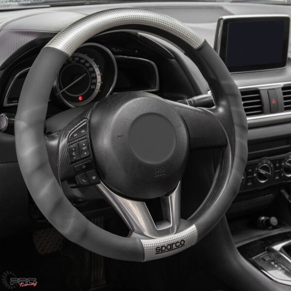 Second image of SPARCO STEERING WHEEL COVER CARBON+PU SPC1101
