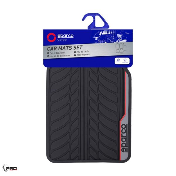 SPARCO SPF507RD/5 PVC CAR MATS, BLACK/RED, 5PCS/SET