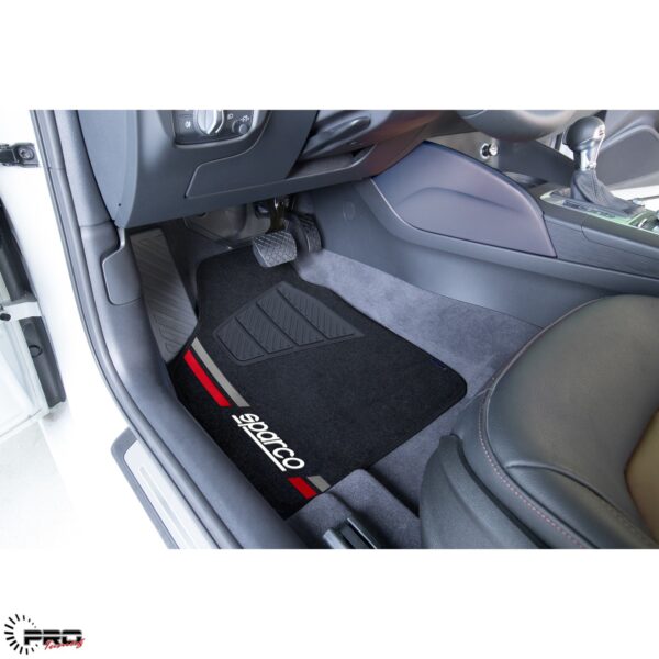 Second image of SPARCO SPF508RD/5 CARPET CAR MATS, BLACK/RED