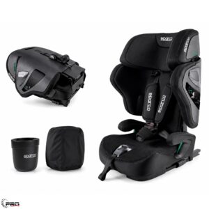 Sparco SK8000IBK Baby Seats - Sparco I-size foldable child seat, Stature 76-150cm, Black+Black mesh