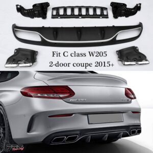 Bodykit Mercedes W205 COUPE  Rear Diffuser EDITION 1 Look with Exhaust Tips